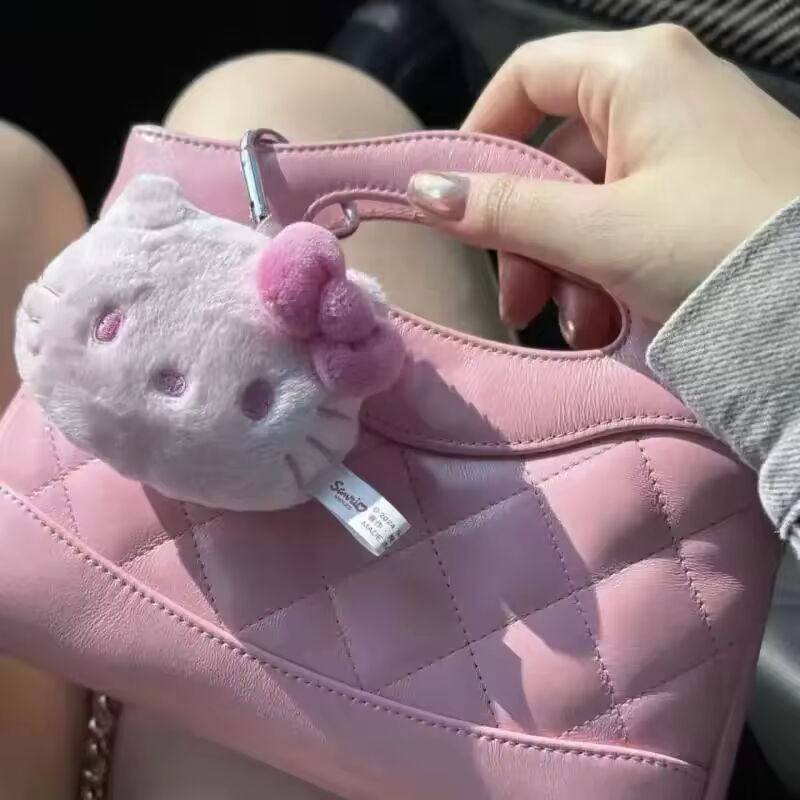 Kawaii Hello Kitty Sanrio Keychain Cute Cartoon Backpack Pendant Decoration Accessories Keyring Plush Doll Toys Birthday Gift
