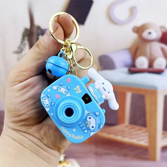 1PCS Kawaii Anime Sanrio Keychain Accessories Cute Anime Cartoon Projection Camera Pendant Keyring Backpack Ornaments Gift