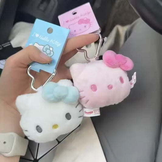 Kawaii Hello Kitty Sanrio Keychain Cute Cartoon Backpack Pendant Decoration Accessories Keyring Plush Doll Toys Birthday Gift